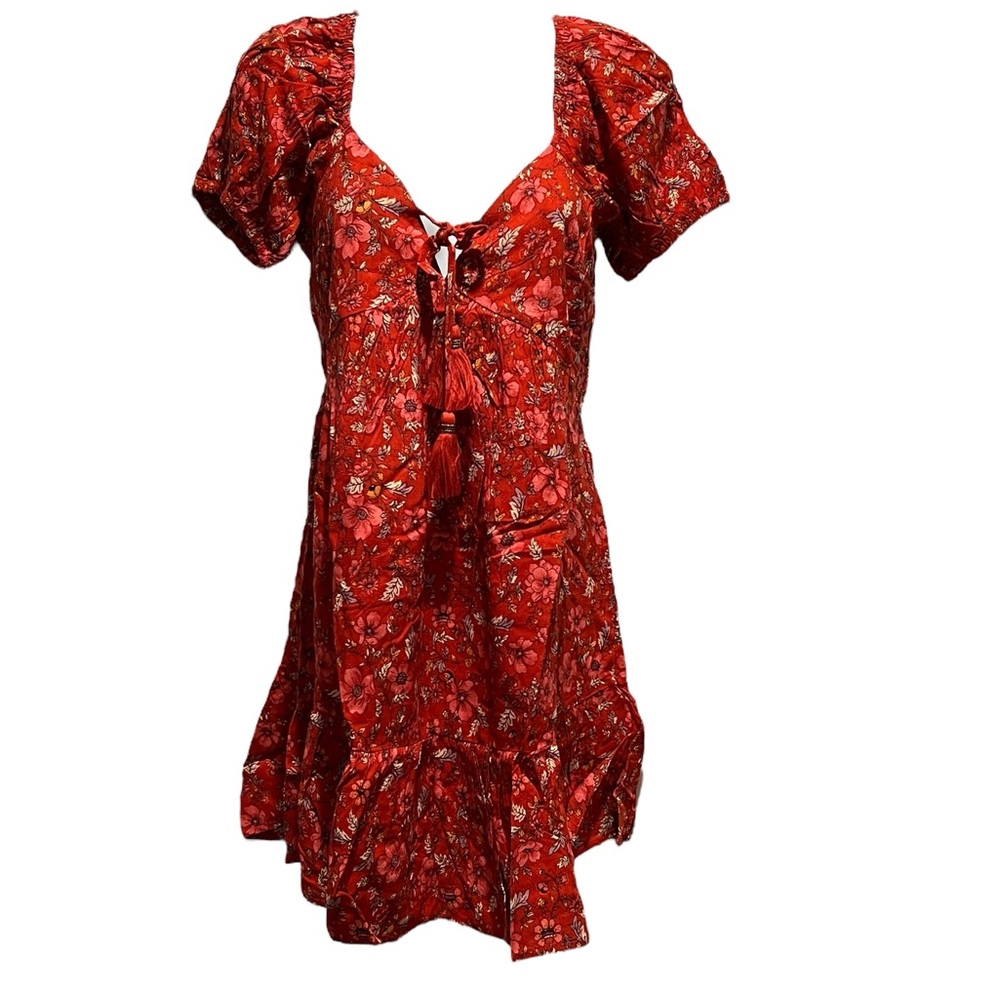 Floral Red Mini Dress